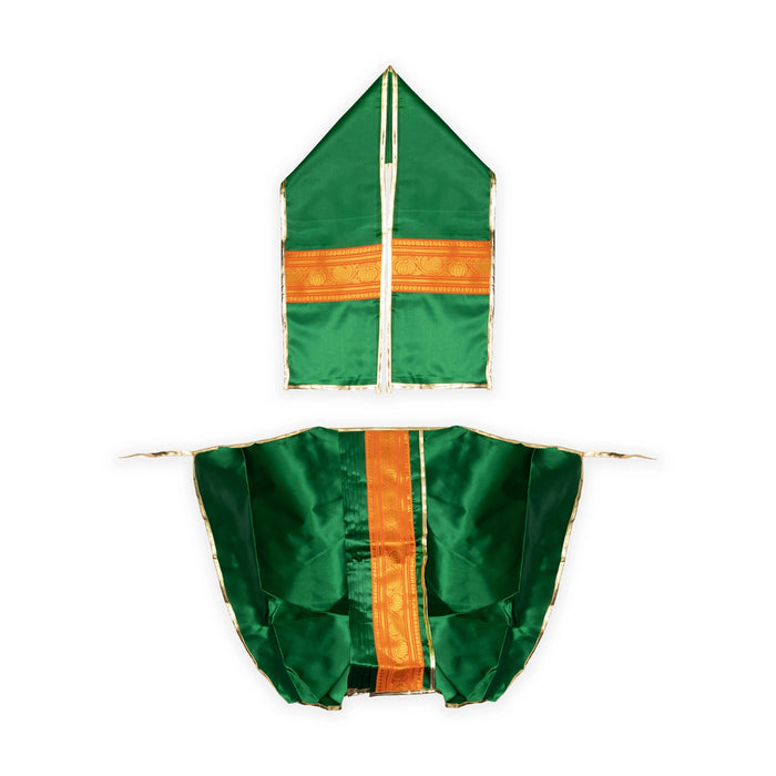 Panchakacham - 24 x 20 Inches | Satin With Jari Border Dhoti / Panchakajam for Deity/ Assorted