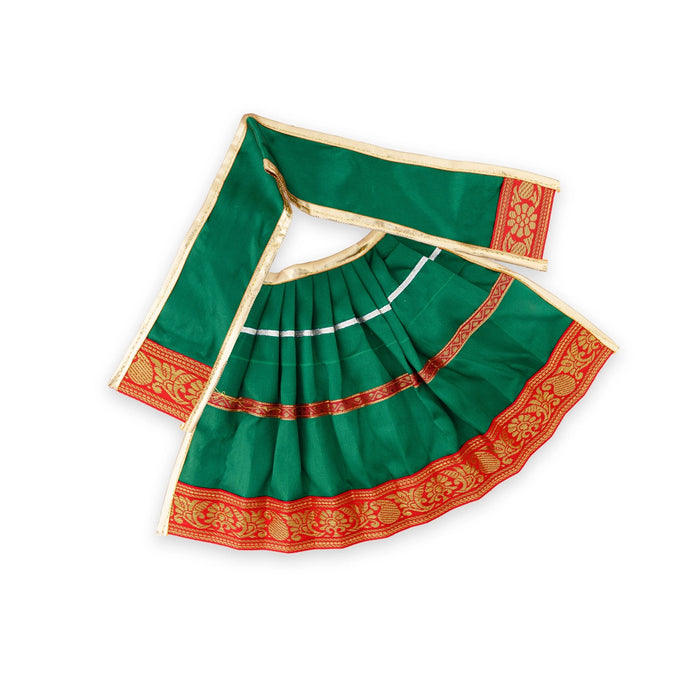 Devi Dress - 8 X 6 Inches | Apoorva & Satin Mata Rani Poshak/ Jari Border Amman Pavadai For Deity Decor - Devi Dress