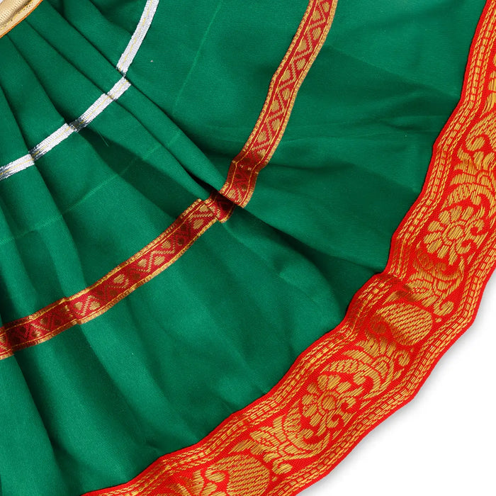 Devi Dress - 8 X 6 Inches | Apoorva & Satin Mata Rani Poshak/ Jari Border Amman Pavadai For Deity Decor - Devi Dress