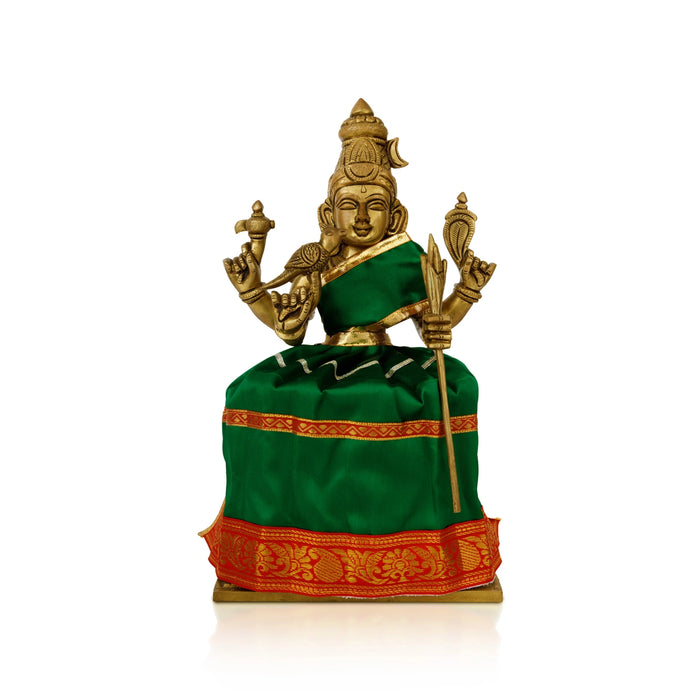 Devi Dress - 8 X 6 Inches | Apoorva & Satin Mata Rani Poshak/ Jari Border Amman Pavadai For Deity Decor - Devi Dress