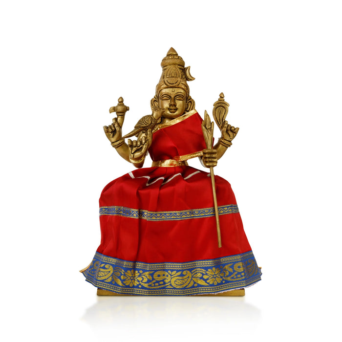 Devi Dress - 8 X 6 Inches | Apoorva & Satin Mata Rani Poshak/ Jari Border Amman Pavadai For Deity Decor - Devi Dress