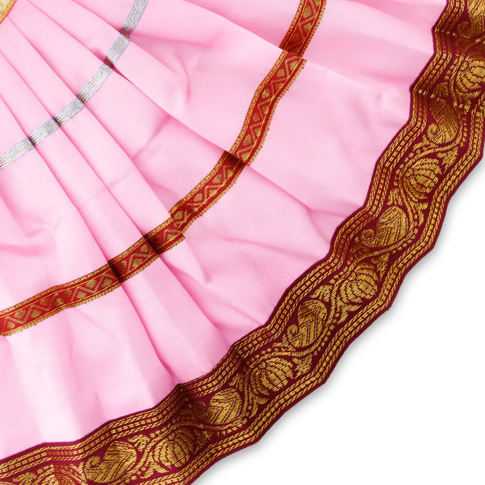 Devi Dress - 8 X 6 Inches | Apoorva & Satin Mata Rani Poshak/ Jari Border Amman Pavadai For Deity Decor - Devi Dress