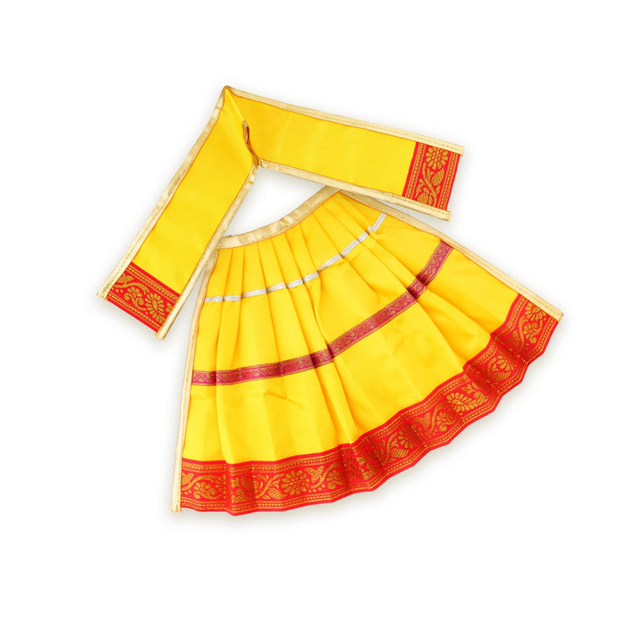 Devi Dress - 8 X 6 Inches | Apoorva & Satin Mata Rani Poshak/ Jari Border Amman Pavadai For Deity Decor - Devi Dress