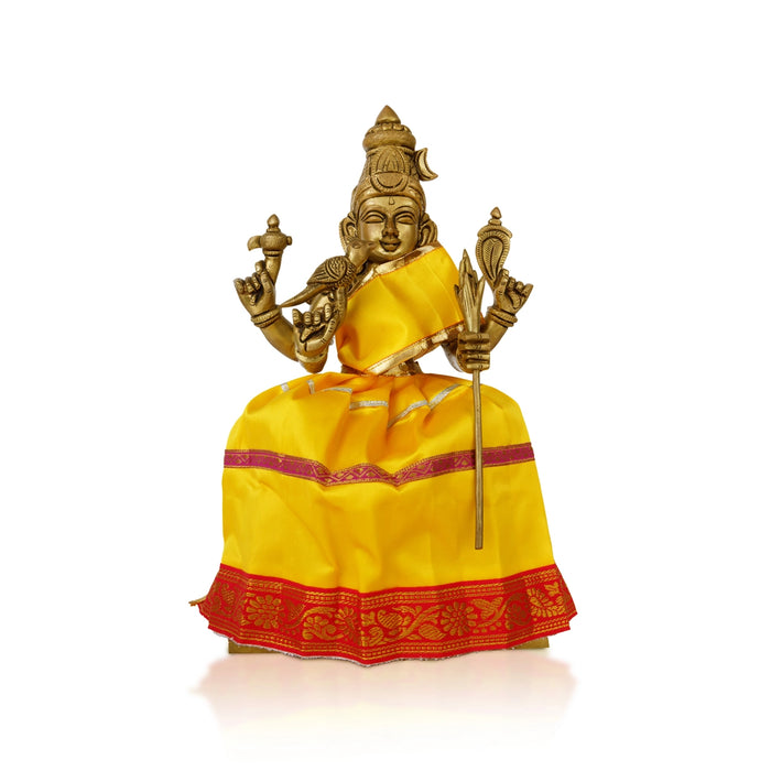 Devi Dress - 8 X 6 Inches | Apoorva & Satin Mata Rani Poshak/ Jari Border Amman Pavadai For Deity Decor - Devi Dress