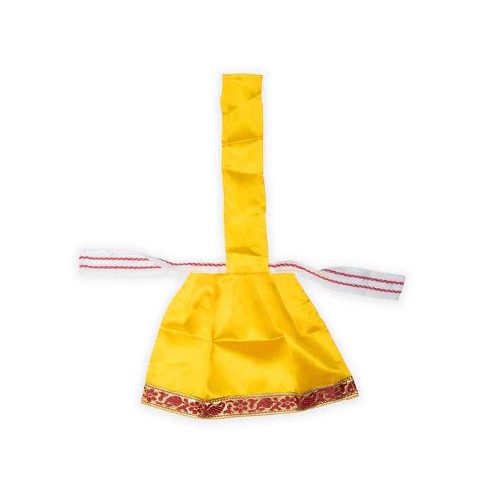 Devi Dress With Thavani - 6 x 8 Inches | Satin Amman Pavadai/ Jari Border Design Mata Rani Poshak for Deity - Devi Dress