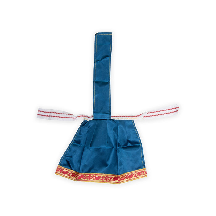 Devi Dress With Thavani - 6 x 8 Inches | Satin Amman Pavadai/ Jari Border Design Mata Rani Poshak for Deity - Devi Dress