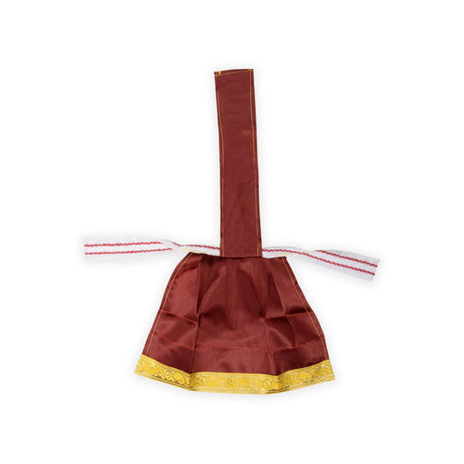 Devi Dress With Thavani - 6 x 8 Inches | Satin Amman Pavadai/ Jari Border Design Mata Rani Poshak for Deity - Devi Dress