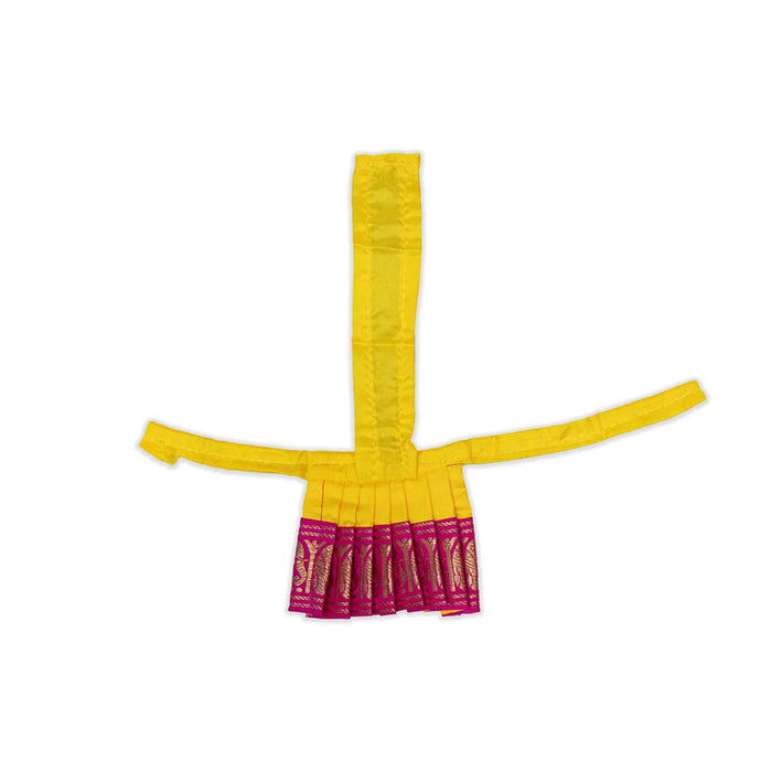 Devi Dress – 2 Inch | Mata Rani Silk Poshak / Lehenga Patka / Amman Pavadai for Deity Decoration