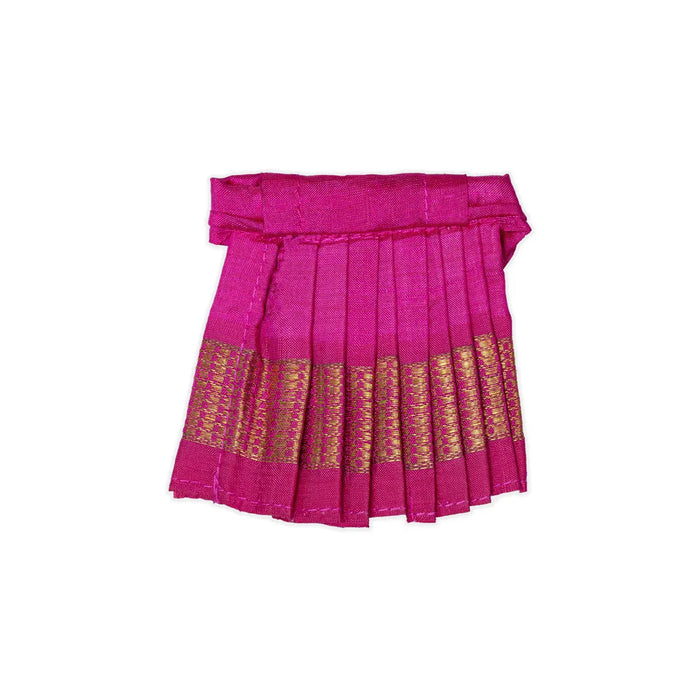Devi Dress – 2 Inch | Mata Rani Silk Poshak / Lehenga Patka / Amman Pavadai for Deity Decoration