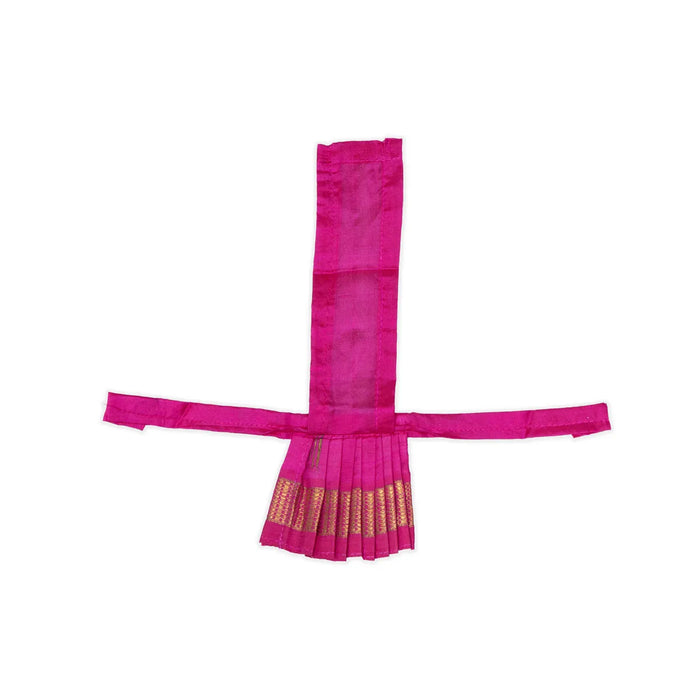 Devi Dress – 2 Inch | Mata Rani Silk Poshak / Lehenga Patka / Amman Pavadai for Deity Decoration