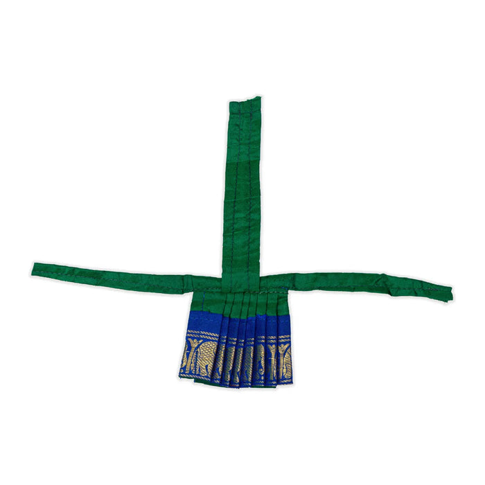 Devi Dress – 2 Inch | Mata Rani Silk Poshak / Lehenga Patka / Amman Pavadai for Deity Decoration