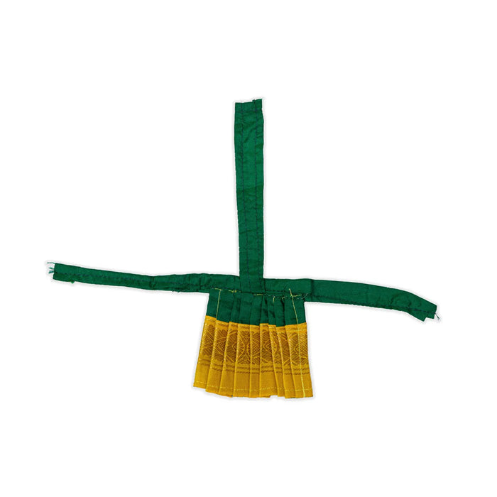 Devi Dress – 2 Inch | Mata Rani Silk Poshak / Lehenga Patka / Amman Pavadai for Deity Decoration