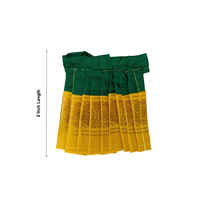 Devi Dress – 2 Inch | Mata Rani Silk Poshak / Lehenga Patka / Amman Pavadai for Deity Decoration