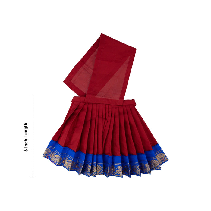 Devi Vastra - 6 Inches | Lehenga Patka / Pure Silk Mata Rani Poshak / Devi Dress For Deity Decor - Devi Vastra