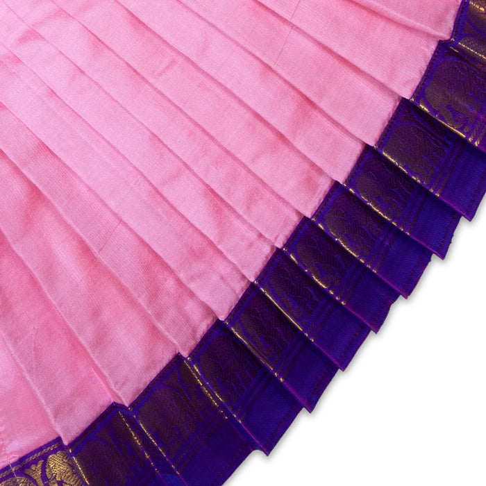 Amman Pavadai- 9 Inches | Silk Jari Border Lehanga/ Deity Dress/ Mata Dress/ Devi Vastra/ Mata Poshak for Deity - Devi Dress