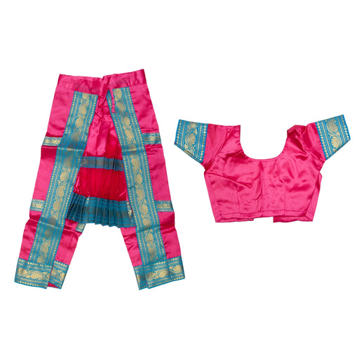 Bharatanatyam Dress - Size 28 | Readymade Dress/ Bharatanatyam Costume for Kids - Dance Saree