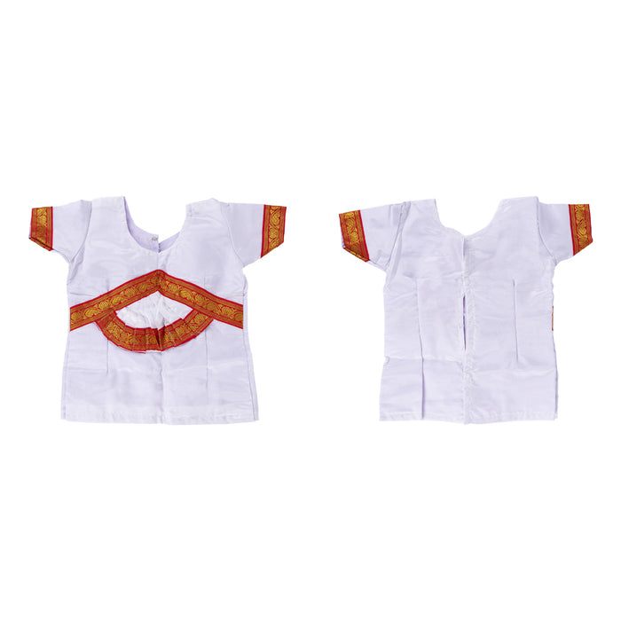 Readymade Bharatanatyam Dress Set - Size 24 | Satin Dance Costume/ Jari Border Bharatanatyam Costume For Kids - Dance Saree