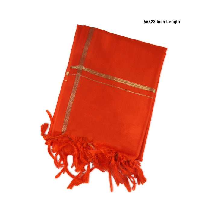 Angavastram - 4 Mulam | Thundu/ Jari with MayilKan Design Angavastra for Men/ Assorted Colour - Shawls & Towels