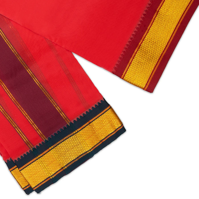 Angavastra - 1.8 Mtrs | 10 Kan Mayilkan Border Towel/ Thundu/ Kasavu Shawl for Men