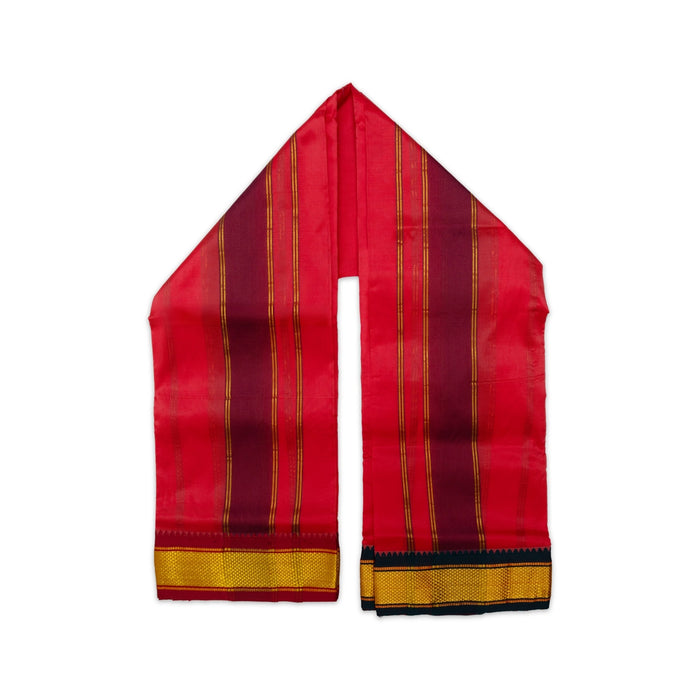 Angavastra - 1.8 Mtrs | 10 Kan Mayilkan Border Towel/ Thundu/ Kasavu Shawl for Men