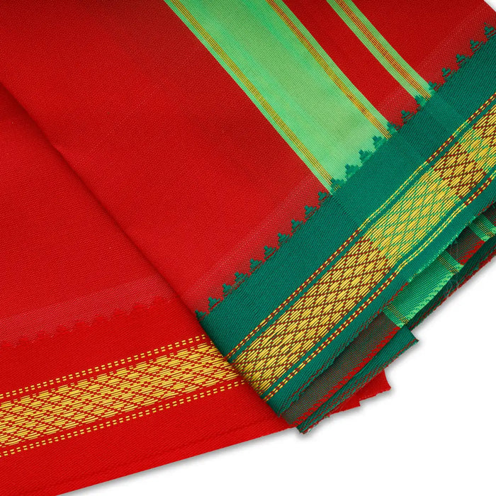 Towel - 1 Yards | Salya Art Mayilkan Border Angavastram/ Gamcha/ Thundu/ Kasavu Shawl For Men & Functions - Shawls & Towels