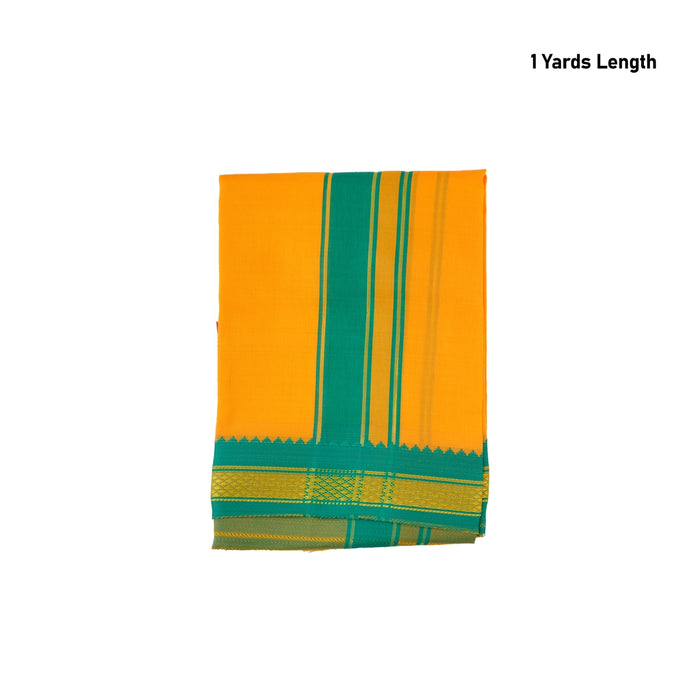 Towel - 1 Yards | Salya Art Mayilkan Border Angavastram/ Gamcha/ Thundu/ Kasavu Shawl For Men & Functions - Shawls & Towels