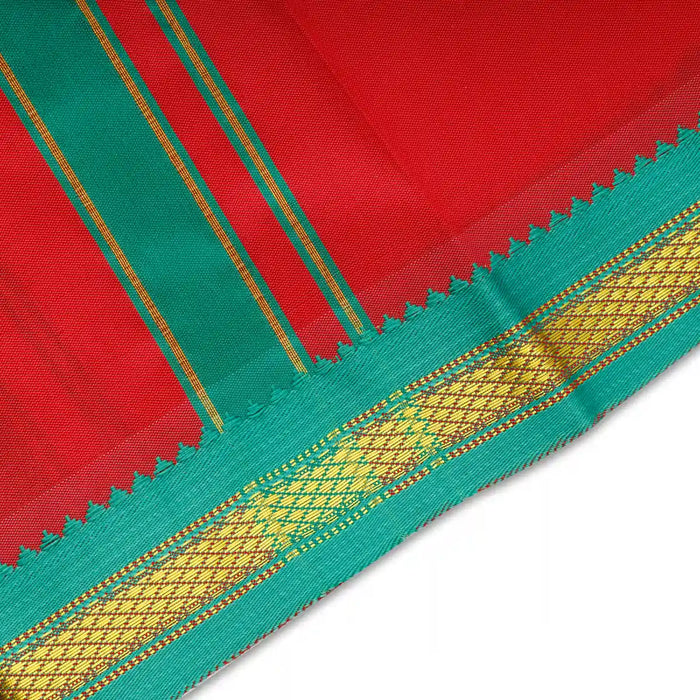 Towel - 1 Yards | Salya Art Mayilkan Border Angavastram/ Gamcha/ Thundu/ Kasavu Shawl For Men & Functions - Shawls & Towels