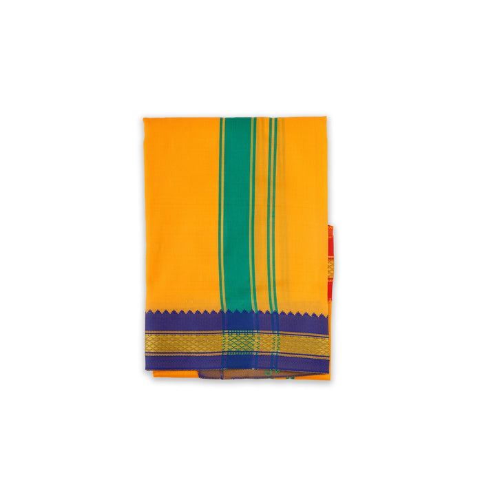 Towel - 1 Yards | Salya Art Mayilkan Border Angavastram/ Gamcha/ Thundu/ Kasavu Shawl For Men & Functions - Shawls & Towels