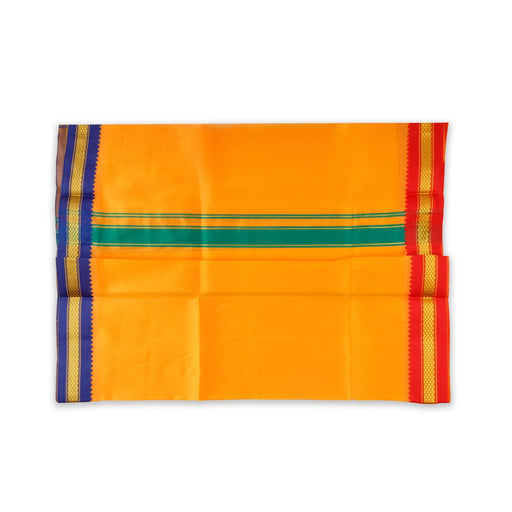 Towel - 1 Yards | Salya Art Mayilkan Border Angavastram/ Gamcha/ Thundu/ Kasavu Shawl For Men & Functions - Shawls & Towels