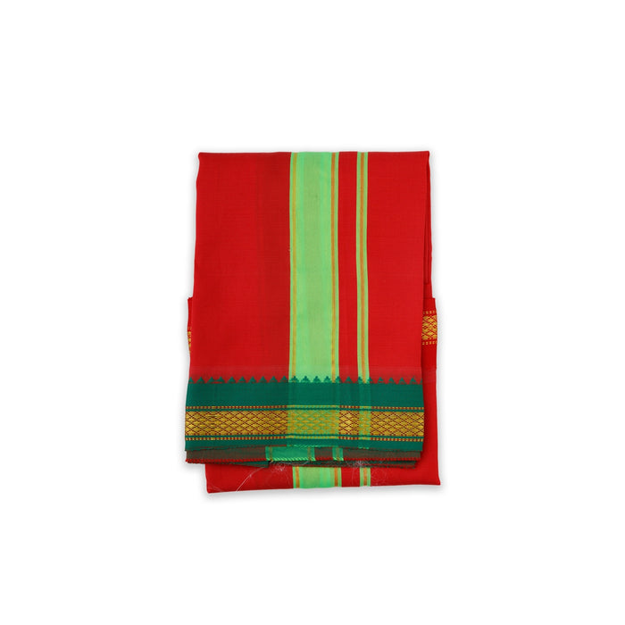 Towel - 1 Yards | Salya Art Mayilkan Border Angavastram/ Gamcha/ Thundu/ Kasavu Shawl For Men & Functions - Shawls & Towels