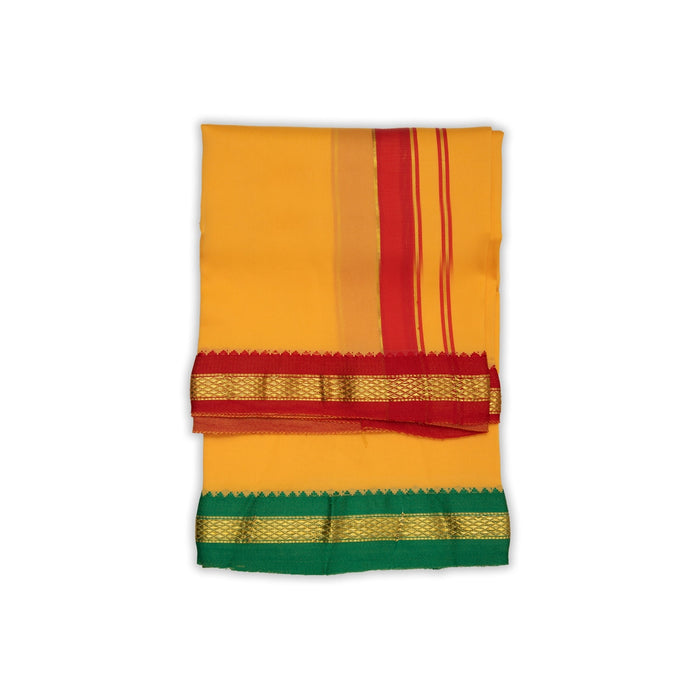 Veshti - 1.5 Yards | Colour Vesti/ Salya Art Mayilkan Border Dhoti for Men - Veshti & Dhoti
