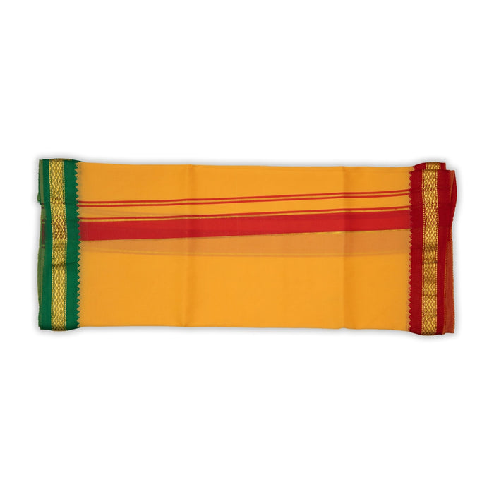 Veshti - 1.5 Yards | Colour Vesti/ Salya Art Mayilkan Border Dhoti for Men - Veshti & Dhoti