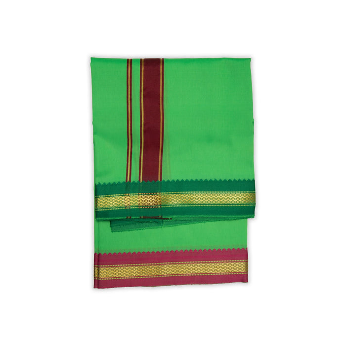 Veshti - 1.5 Yards | Colour Vesti/ Salya Art Mayilkan Border Dhoti for Men - Veshti & Dhoti
