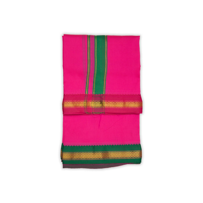Veshti - 1.5 Yards | Colour Vesti/ Salya Art Mayilkan Border Dhoti for Men - Veshti & Dhoti