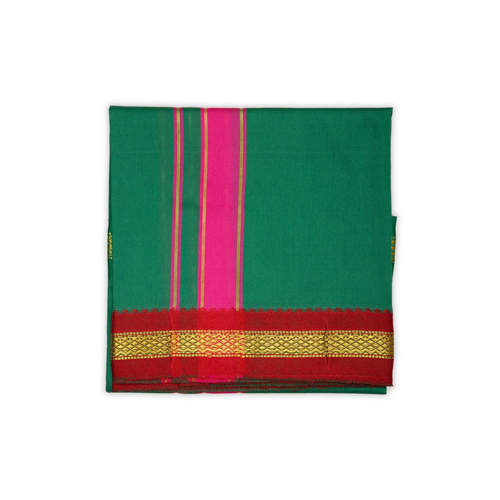 Veshti - 1.5 Yards | Colour Vesti/ Salya Art Mayilkan Border Dhoti for Men - Veshti & Dhoti