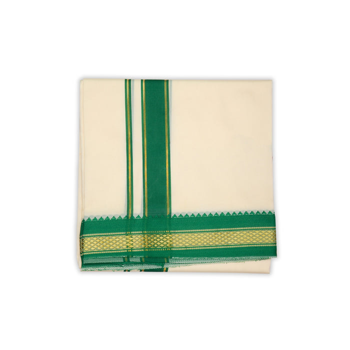Veshti - 1.5 Yards | Colour Vesti/ Salya Art Mayilkan Border Dhoti for Men - Veshti & Dhoti