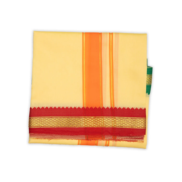 Veshti - 1.5 Yards | Colour Vesti/ Salya Art Mayilkan Border Dhoti for Men - Veshti & Dhoti