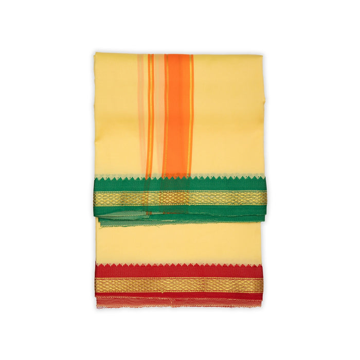 Veshti - 1.5 Yards | Colour Vesti/ Salya Art Mayilkan Border Dhoti for Men - Veshti & Dhoti