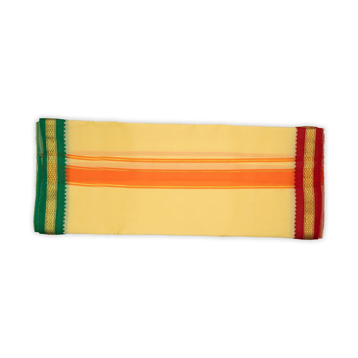 Veshti - 1.5 Yards | Colour Vesti/ Salya Art Mayilkan Border Dhoti for Men - Veshti & Dhoti