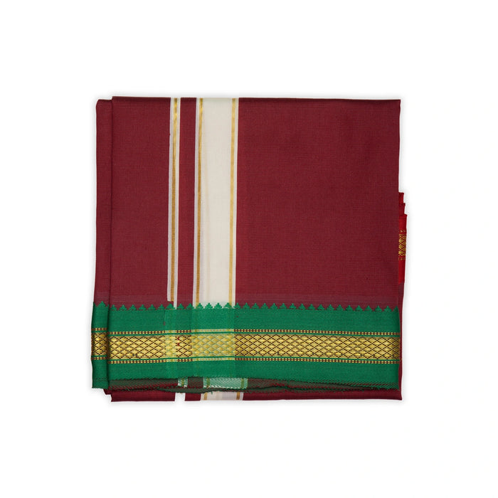 Veshti - 1.5 Yards | Colour Vesti/ Salya Art Mayilkan Border Dhoti for Men - Veshti & Dhoti