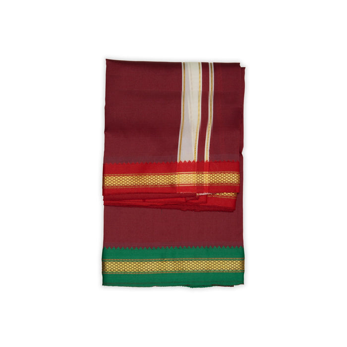 Veshti - 1.5 Yards | Colour Vesti/ Salya Art Mayilkan Border Dhoti for Men - Veshti & Dhoti