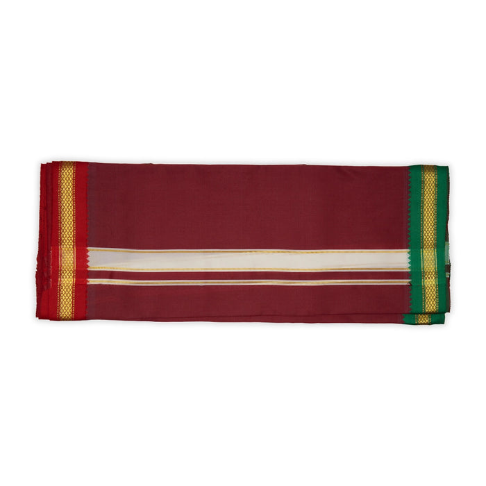 Veshti - 1.5 Yards | Colour Vesti/ Salya Art Mayilkan Border Dhoti for Men - Veshti & Dhoti