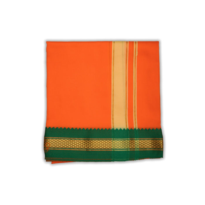 Veshti - 1.5 Yards | Colour Vesti/ Salya Art Mayilkan Border Dhoti for Men - Veshti & Dhoti