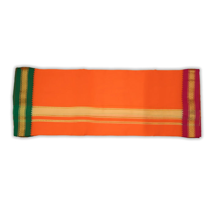 Veshti - 1.5 Yards | Colour Vesti/ Salya Art Mayilkan Border Dhoti for Men - Veshti & Dhoti