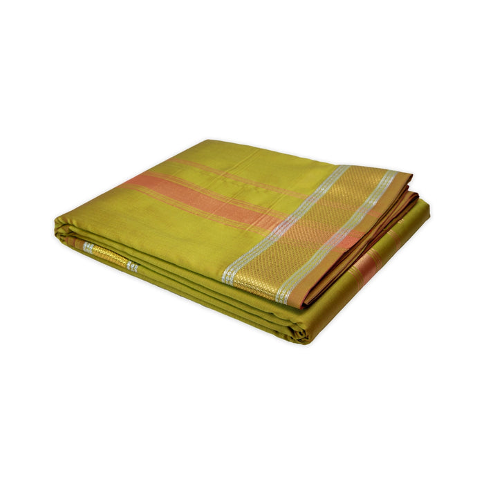 Cotton Veshti - 9 x 5 Yards | Dupian Ganapathy Dhoti / Green Colour Vesti for Men - Veshti & Dhoti