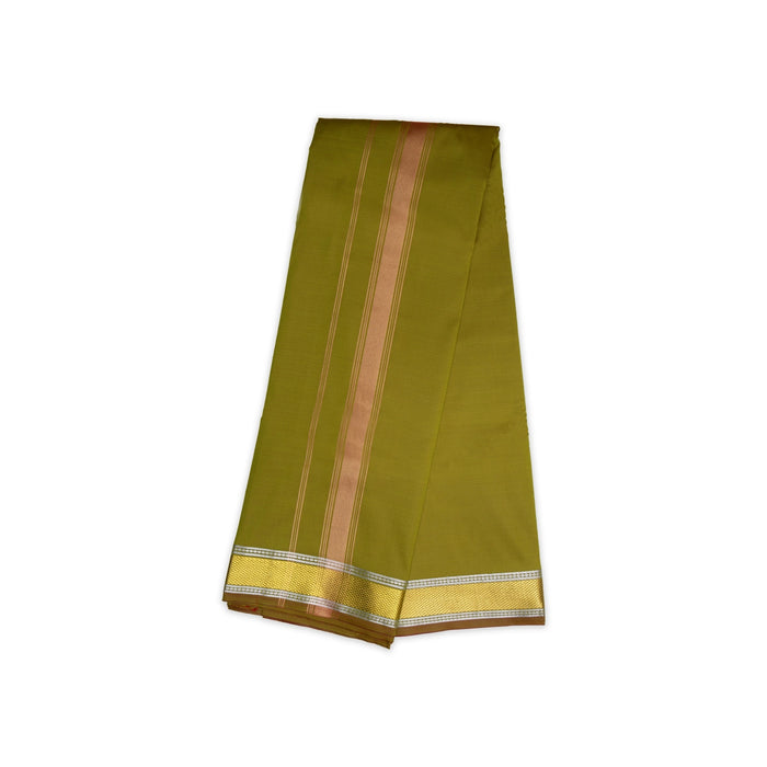 Cotton Veshti - 9 x 5 Yards | Dupian Ganapathy Dhoti / Green Colour Vesti for Men - Veshti & Dhoti