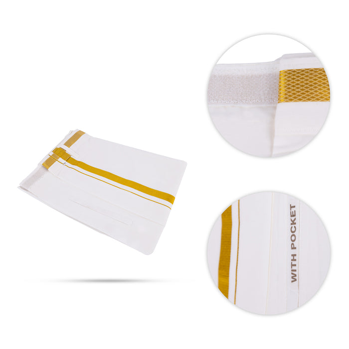 Cotton Veshti - 2 Mtr | Velcro Type Sandal Dhoti/ Jari Border Vesti For Traditional Wear And Temple Visits - Veshti & Dhoti