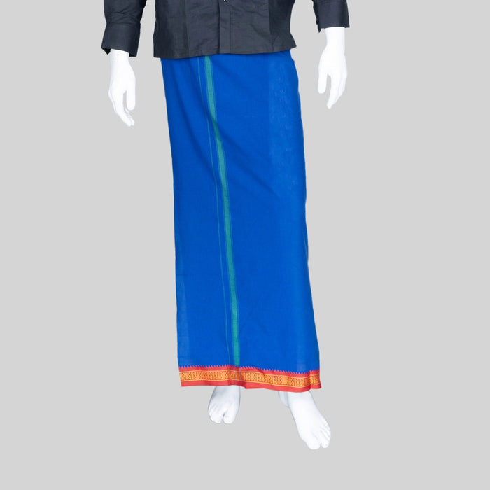 Veshti - 2 Mtrs | Ayyappa Thalapathi Border Dhoti/ Blue Colour Vesti for Men