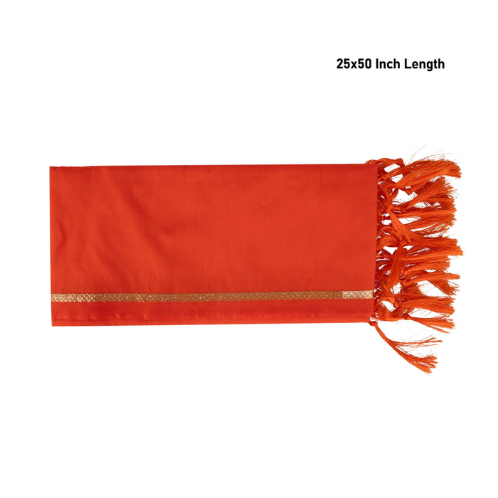 Towel - 25 x 50 Inches | Asha Pattu Design Angavastram/ Thundu/ Traditional Gamcha/ Kasavu Shawl for Men - Shawls & Towels