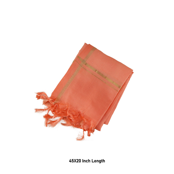 Angavastram - 3 Mulam | Thundu/ Jari with MayilKan Design Angavastra for Men/ Assorted Colour - Shawls & Towels